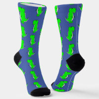 Green Cute Dino White Blue