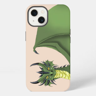 Green Cute Dragon Portrait Peach Fantasy iPhone 13 Case