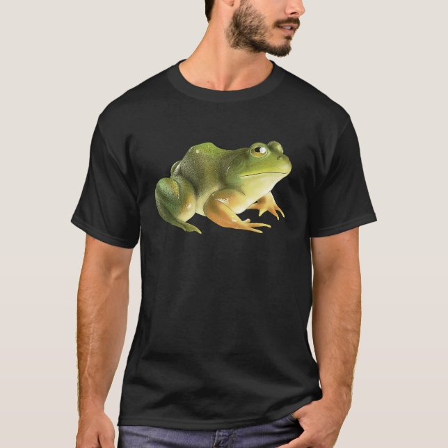 Green cute little toad frog T-Shirt (Front)