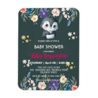 Green Cute sweet penguin flower baby shower kids