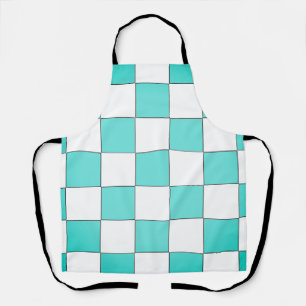 Green Cyan Chessboard Apron
