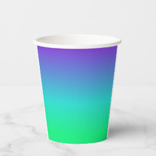 Green Cyan Purple Sorbet Spring Paper Cup