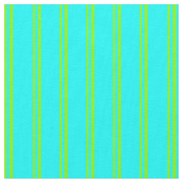 Green & Cyan Stripes Fabric (Close Up)