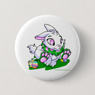 Green Cybunny racing through neggs 6 Cm Round Badge