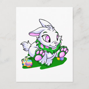 Green Cybunny racing through neggs Postcard