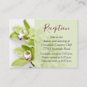 Green Cymbidium Orchid Wedding Reception Insert