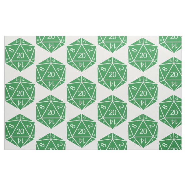 Green D20 Dice Fabric (Fat Quarter)