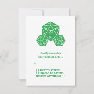 Green D20 Dice Response Card