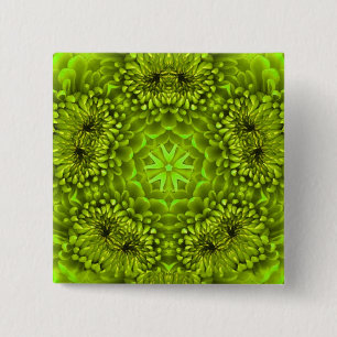GREEN DAHLIA 15 CM SQUARE BADGE