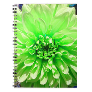 Green Dahlia Flower Notebook