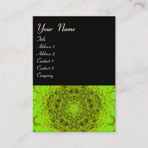 GREEN DAHLIA FLOWER PETALS BUSINESS CARD