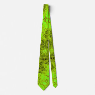 GREEN DAHLIA FLOWERS Abstract Floral Tie