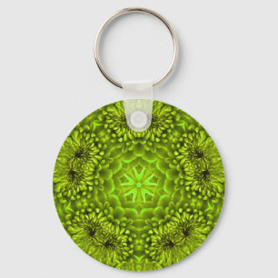 GREEN  DAHLIA KEY RING