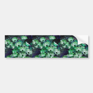 Green Daisies Flower Bumper Sticker Car Art