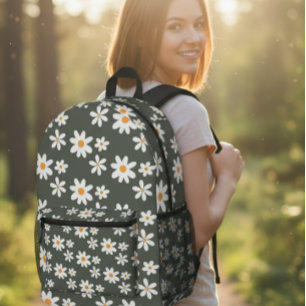 Green Daisy Backpack Bag, Baby Gift, Mom Bag, Baby