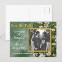 Green Daisy Christian Save The Date Postcard