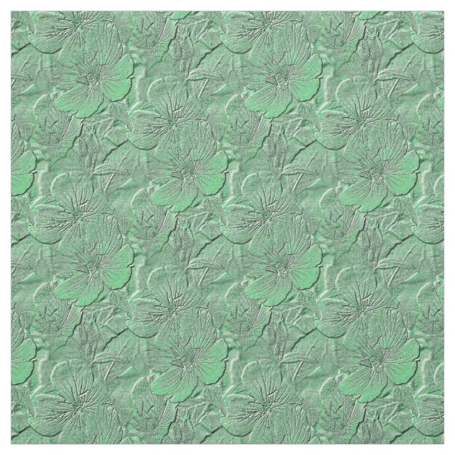Green Daisy Flowers Nature Art Pattern Fabric (Swatch)