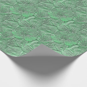 Green Daisy Flowers Nature Art Pattern Wrapping Paper