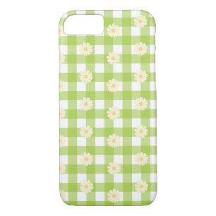 Green Daisy Gingham Pattern iPhone 8/7 Case