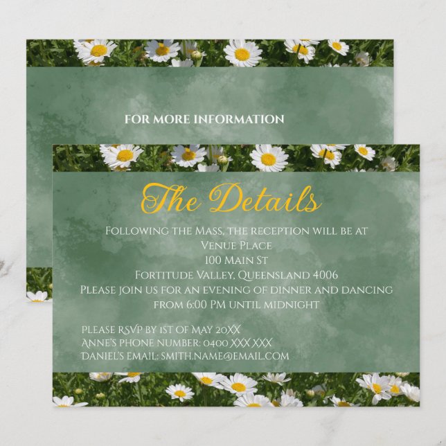 Green Daisy Landscape details card (Front/Back)