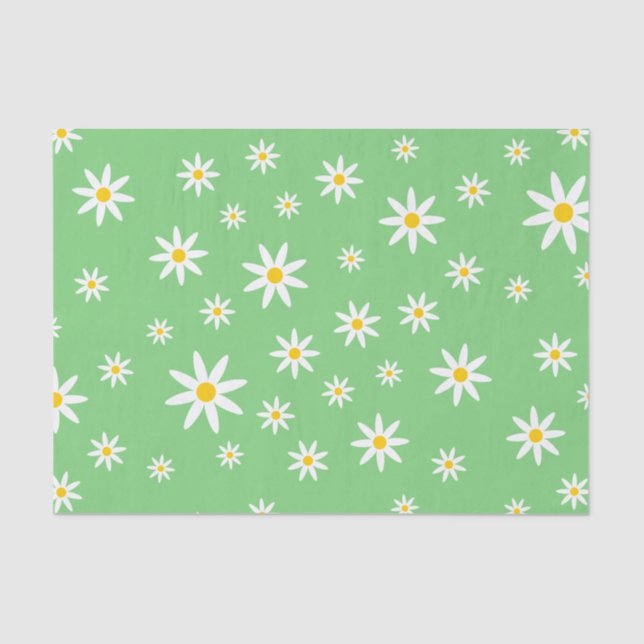 Green Daisy Tissue Paper (Front)