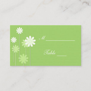 Green Daisy Wedding Place Card Holders