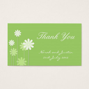 Green Daisy Wedding Thank You Card