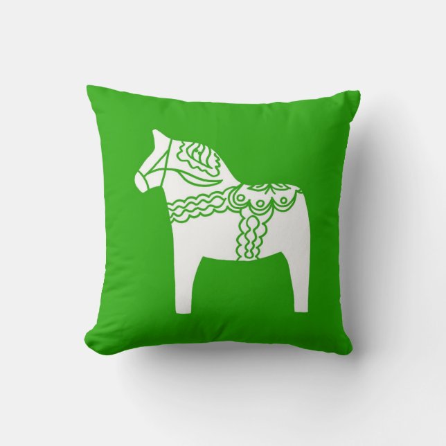 Green Dala Horse Cushion (Front)
