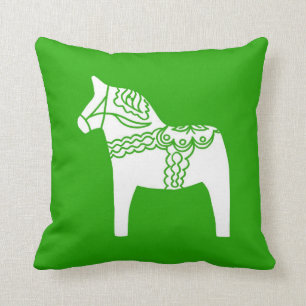 Green Dala Horse Cushion