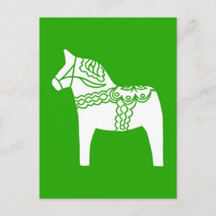 Green Dala Horse Postcard