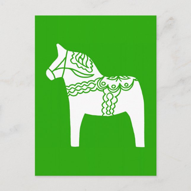 Green Dala Horse Postcard (Front)