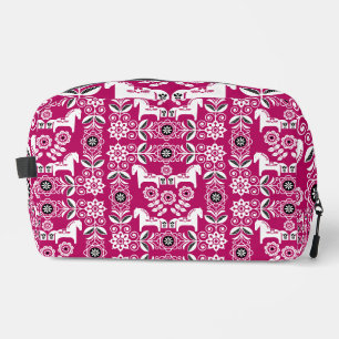 Green Dala Swedish Horse Print Dopp Kit