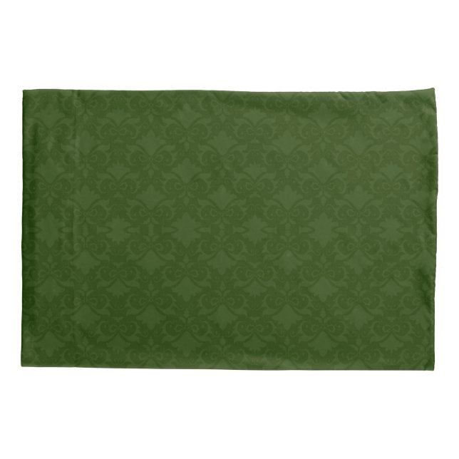 Green Damask Bows Reversible Pillowcase (Back)