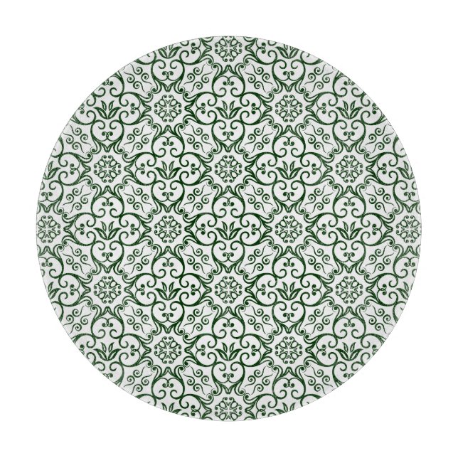 Green Damask Cutting Board (Front)