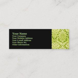 GREEN DAMASK MINI BUSINESS CARD