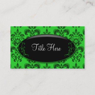 Green Damask Opal Business Card