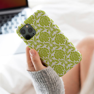 Green Damask Pattern iPhone 15 Pro Max Case