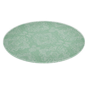 Green damask pattern cutting board
