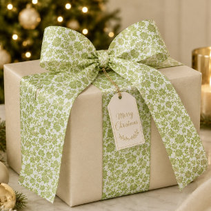 Green Damask Ribbon Satin Ribbon