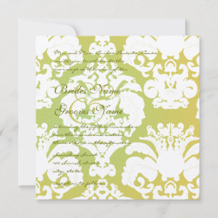 Green Damask Wedding Invitations