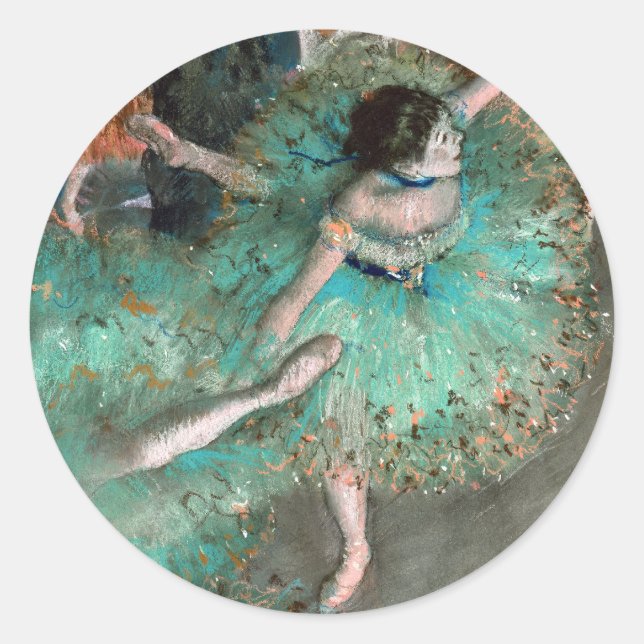Green Dancer (Danseuse Verte) Edgar Degas Classic Round Sticker (Front)