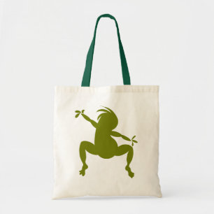 Green Dancing Kokopelli Tote Bag