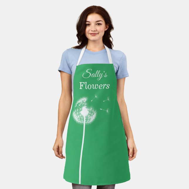Green Dandelion Apron (Worn)