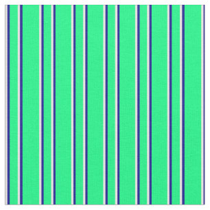Green, Dark Blue & Mint Cream Coloured Lines Fabric