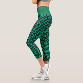 Green Dark  Capri Leggings