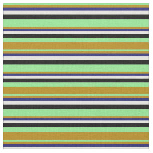Green, Dark Goldenrod, Blue, Mint Cream & Black Fabric