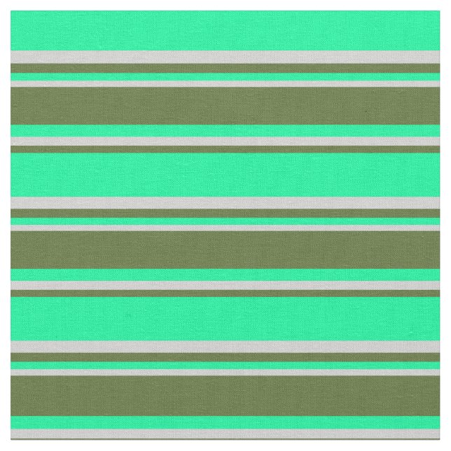Green, Dark Olive Green, and Light Grey Coloured Fabric (Close Up)