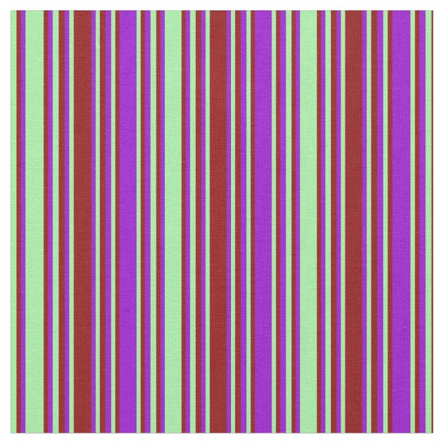 Green, Dark Red, and Dark Violet Coloured Pattern Fabric (Close Up)