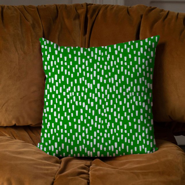 Green Dashingly Bright Cushion (Green Dashingly Bright Throw Pillow)
