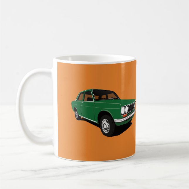 Green Datsun Bluebird 1600 (510), two images Coffee Mug (Left)